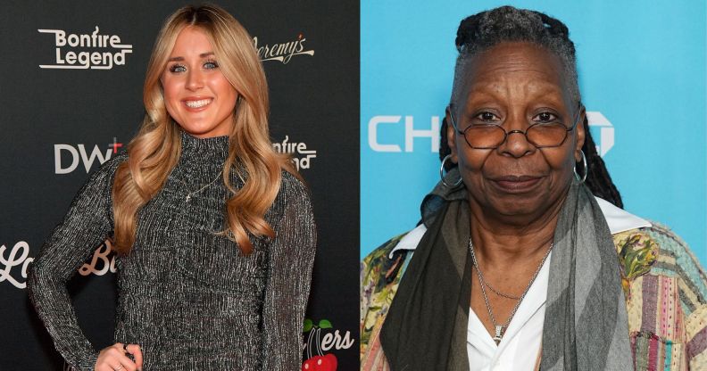 Riley Gaines (left) and Whoopi Goldberg (right)