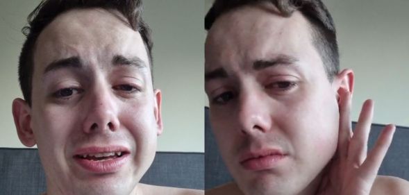 A split image of Seb Samuel sharing clips of their injuries.