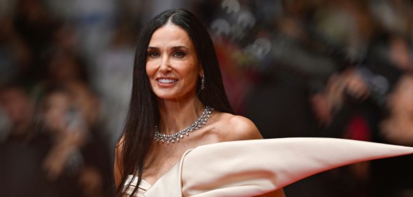 Demi Moore on The Substance red carpet.