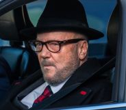 George Galloway in a car.