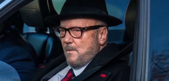 George Galloway in a car.