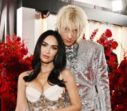 Machine Gun Kelly appeared to address his miscarriage with Megan Fox with the project. (Getty)