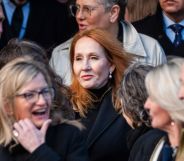JK Rowling in black at a memorial service in Edinburgh
