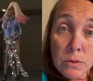 A split image of Eric Posey in drag and Summer Bushnell during a vlog.