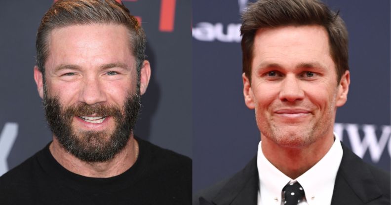 Julian Edelman (left) and Tom Brady (right)