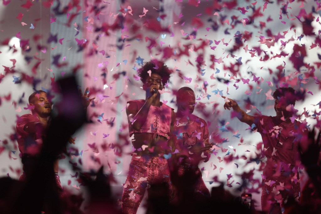 Lil Nas X performing during the Long Live Montero Tour in Lil Nas X: Long Live Montero