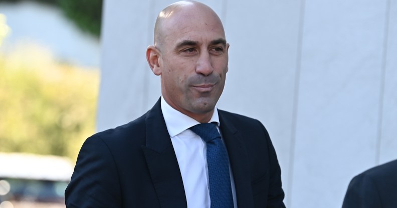 MAJADAHONDA, SPAIN - APRIL 29: The Former Spanish FA President Luis Rubiales arrives at Majadahonda courthouse on April 29, 2024 in Madrid, Spain. Rubiales came back from the Dominican Republic April 3rd, where he has lived for two months. Spanish police searched the headquarters of the Spanish Soccer Federation (RFEF) and a property of Rubiales last month as part of an alleged corruption investigation. The operation is part of a wider probe linked to alleged corruption in probe of the Saudi Arabia Super Cup deal. (Photo by Denis Doyle/Getty Images)