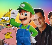 An edited image of Finn and Poe from Star Wars, Grandpa Simpson from The Simpsons, Luigi from the Mario Bros, and Chandler Bing from Friends.