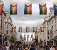 LGBTQ+ Pride flags decorate Regent Street for Pride month