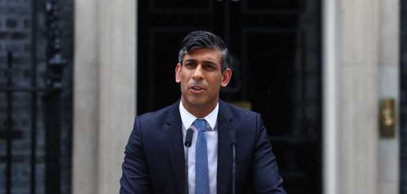 UK pime minister Rishi Sunak outside Number 10 Downing Street