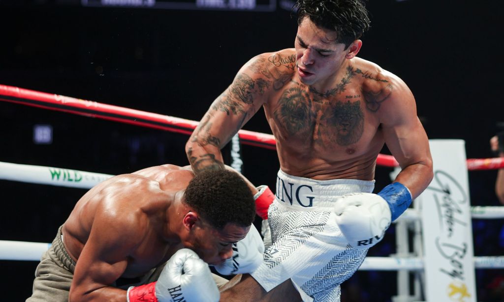 Ryan Garcia during the fight with Devin Haney.