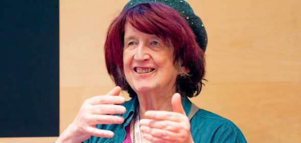 LONDON, ENGLAND - MAY 7: Roz Kaveney takes part in the Trans+ History Week 2024 Community Event on May 7, 2024 in London, England. (Photo by James Klug/Getty Images)