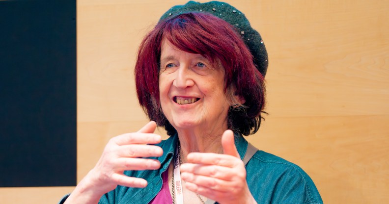 LONDON, ENGLAND - MAY 7: Roz Kaveney takes part in the Trans+ History Week 2024 Community Event on May 7, 2024 in London, England. (Photo by James Klug/Getty Images)