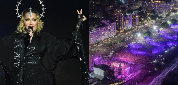 The star made history with the beach gig. (Getty)