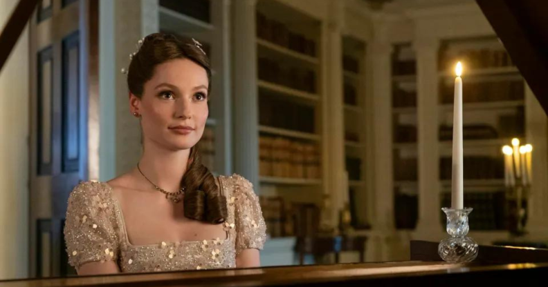 Series three sees Francesca Bridgerton making her debut into society. (Netflix)