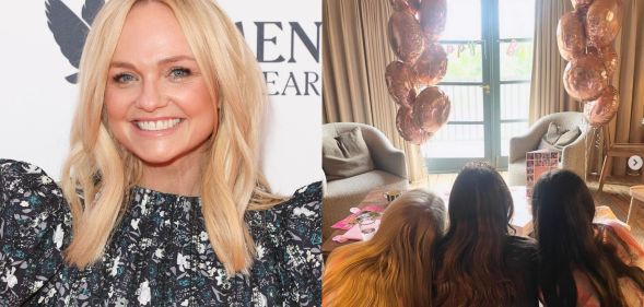 Emma Bunton (left) and a photo shared on Emma bunton's instagram account to mark her child tate's birthday.