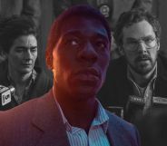 Stills from Netflix's Eric featured Gaby Hoffman, Benedict Cumberbatch, and McKinley Belcher III.