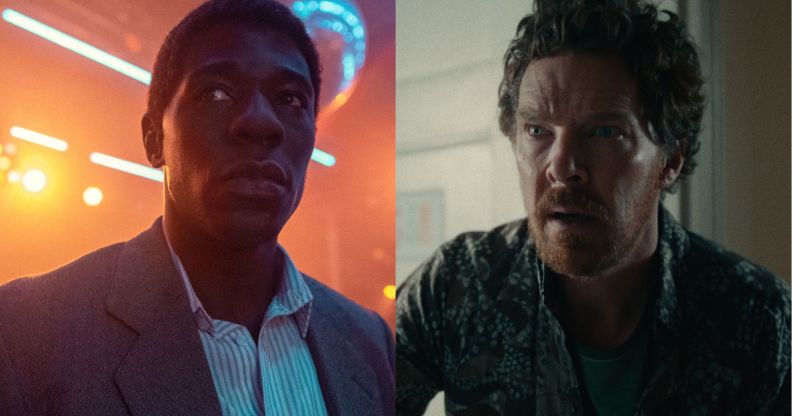 McKinley Belcher III and Benedict Cumberbatch in stills from new netflix thriller Eric.