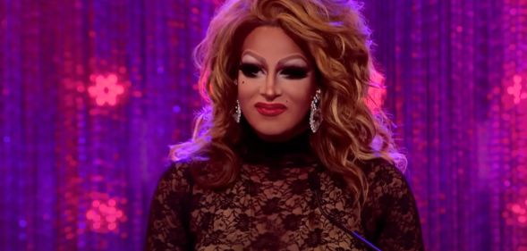 Drag Race contestant Roxxxy Andrews speaks during the SEASON FIVE roast.