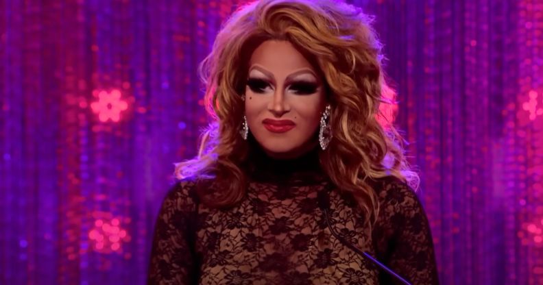 Drag Race contestant Roxxxy Andrews speaks during the SEASON FIVE roast.