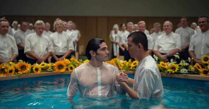 Fra Fee and Asa Butterfield in Netflix's Unchosen