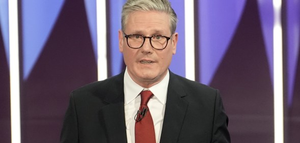 YORK, ENGLAND - JUNE 20: Labour leader Sir Keir Starmer speaking during tonight's four party leadership Question Time Election special on June 20, 2024 in York, England. In a two-hour special, hosted by Fiona Bruce, Conservative Party leader Rishi Sunak, Labour Party leader Keir Starmer, Liberal Democrats leader Ed Davey, and Scottish National Party leader John Swinney answered questions from the studio audience. (Photo by Stefan Rousseau - WPA Pool/Getty Images)