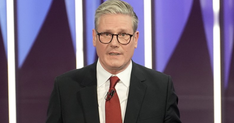 YORK, ENGLAND - JUNE 20: Labour leader Sir Keir Starmer speaking during tonight's four party leadership Question Time Election special on June 20, 2024 in York, England. In a two-hour special, hosted by Fiona Bruce, Conservative Party leader Rishi Sunak, Labour Party leader Keir Starmer, Liberal Democrats leader Ed Davey, and Scottish National Party leader John Swinney answered questions from the studio audience. (Photo by Stefan Rousseau - WPA Pool/Getty Images)