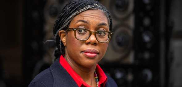 LONDON, ENGLAND - MARCH 26: Kemi Badenoch, Minister for Women and Equalities, arrives to attend the weekly meeting of Cabinet ministers in 10 Downing Street on March 26, 2024 in London, England. (Photo by Carl Court/Getty Images)