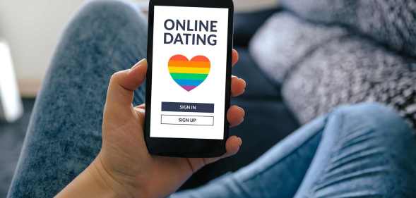 LGBTQ dating app on phone