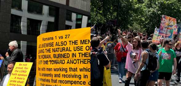 Married at First Sight's Ella Morgan joined other Pride in London parade-goers in shutting down anti-LGBTQ+ protesters at Pride in London.