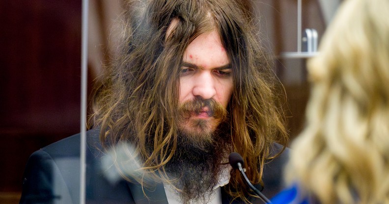 Sam Woodward standing trial in Orange County court.