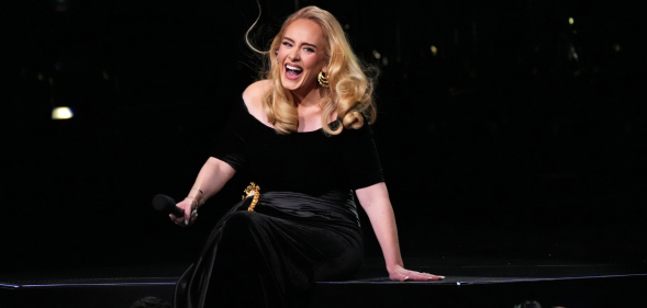 Adele responded to the anti-Pride heckler at her residency. (Getty)