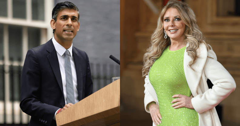 Carol Vorderman responded to Rishi Sunak's anti-trans messaging. (Getty)
