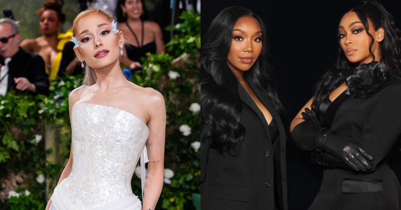 Ariana Grande's "The Boy Is Mine" remix is out soon. (Getty/@brandy/Instagram)