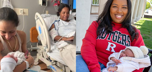 A woman at Rutgers defended her dissertation after giving birth. (Tamiah Brevard-Rodriquez/Nick Romanenko/Rutgers University)