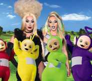Drag queens Alaska and WIllam and the Teletubbies