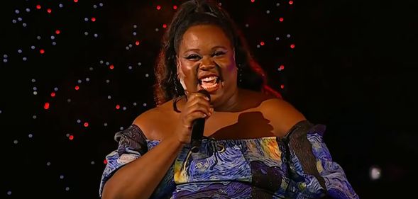 Alex Newell performs at the Macy's Fireworks 4th July event.