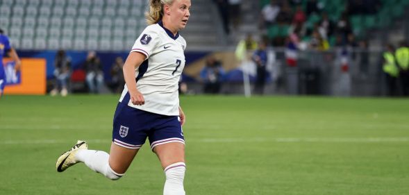 Beth Mead #7 of England controls the ball during the UEFA Women's EURO 2025 qualifying match between France and England at Stade Geoffroy-Guichard on June 4, 2024 in Saint-Etienne, France