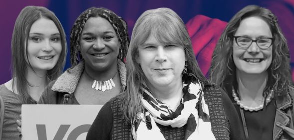 An edited image of several trans candidates in the General Election.