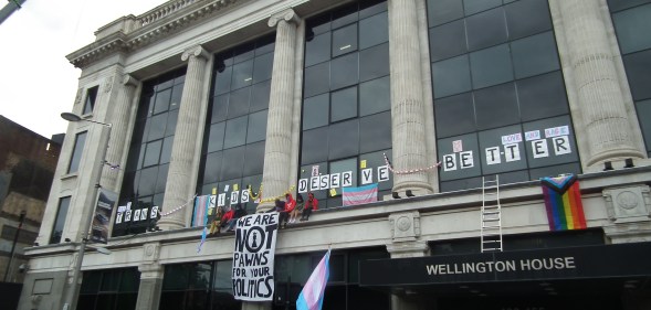 Protest outside NHS England Offices by trans Kids Deserve Better