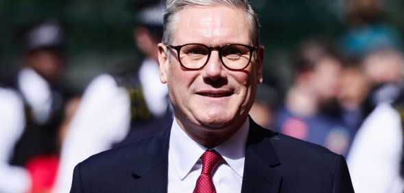 Keir Starmer arrives polling station during general election in London, Great Britain on July 4, 2024. (Photo by Jakub Porzycki/NurPhoto via Getty Images)