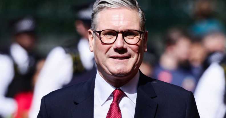 Keir Starmer arrives polling station during general election in London, Great Britain on July 4, 2024. (Photo by Jakub Porzycki/NurPhoto via Getty Images)