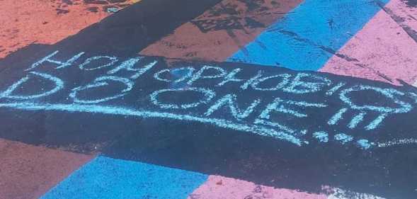 East London residents gathered together to redraw vandalised Pride flags.