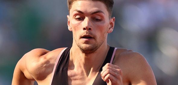 Trey Cunningham running at an athletic competition.