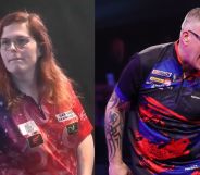 Former world darts champion Neil Duff and trans player Noa-Lynn van Leuven