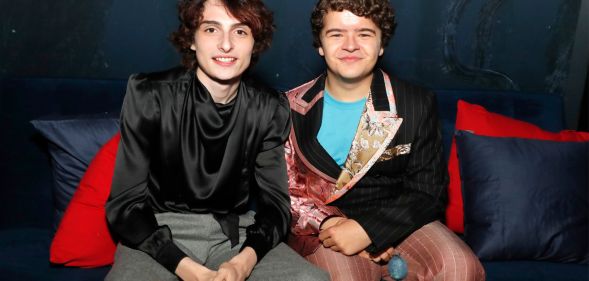 Finn Wolfhard and Gaten Matarazzo at the Stranger Things season 4 premiere