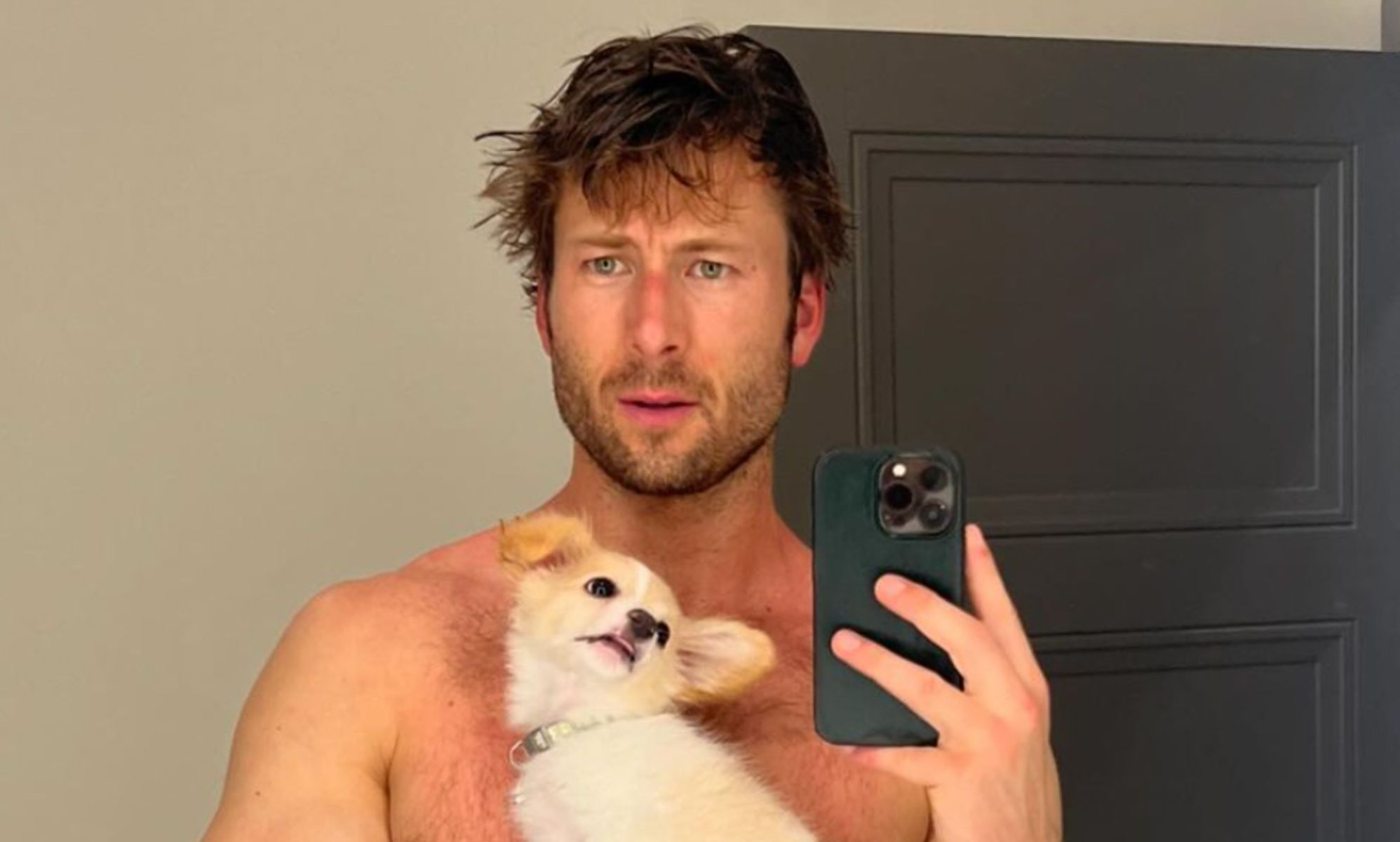 Twisters&rsquo; Glen Powell sends gays feral with shirtless puppy selfie