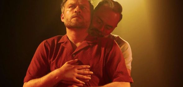 Paul (Peter Ash) is held by Billy (Daniel Brocklebank) in a special episode of Coronation Street.