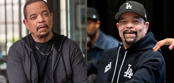 Ice T playing Fin Tutuola in Law & Order: Special Victims Unit (left) and Ice T at Comic Con