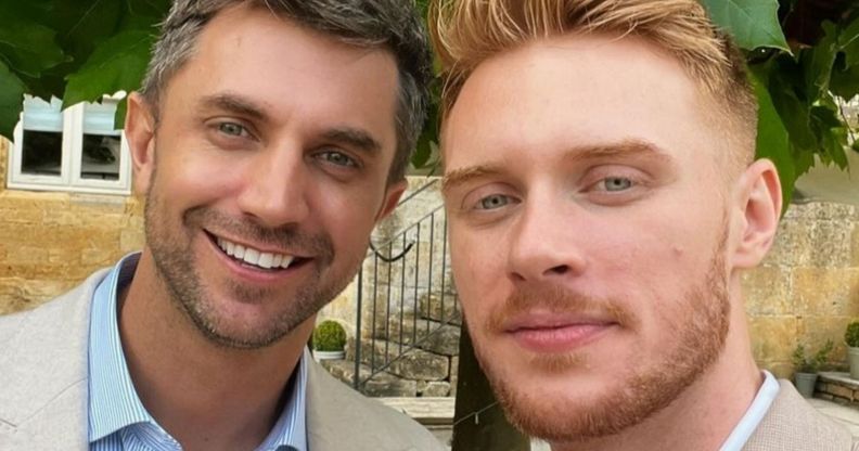 Former Emmerdale stars Kris Mochrie and Max Parker, pictured with a selfie.